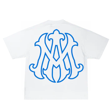 AMIE WHITE/BLUE BOX FIT T-SHIRT