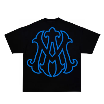 AMIE BLACK/BLUE BOX FIT T-SHIRT